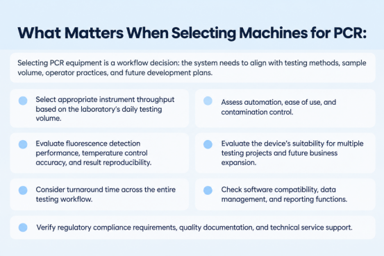 PCR equipment selection checklist with seven key criteria