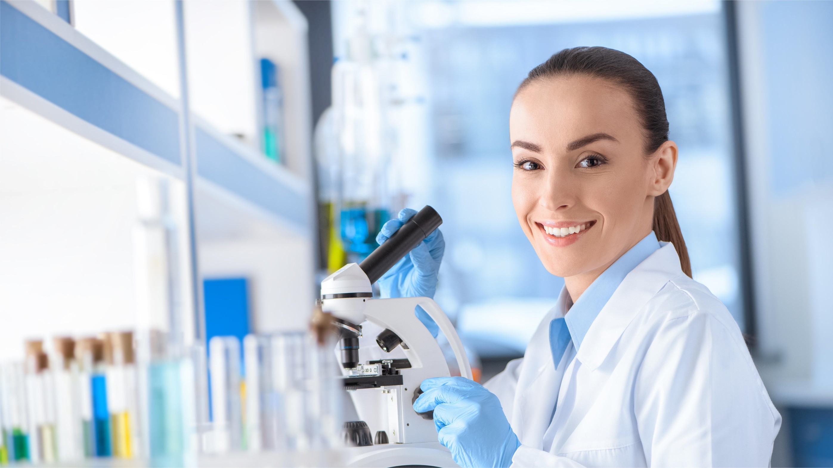 Laboratory professional working with molecular testing equipment